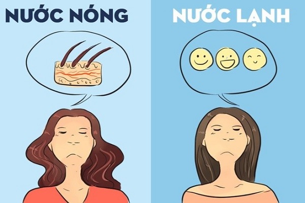 gội đầu bằng nước nóng hay lạnh