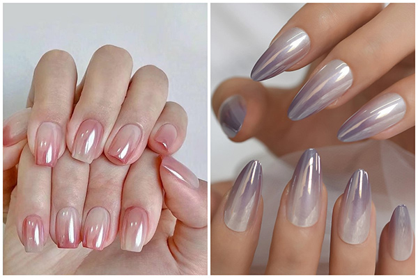 nail tráng gương ombre