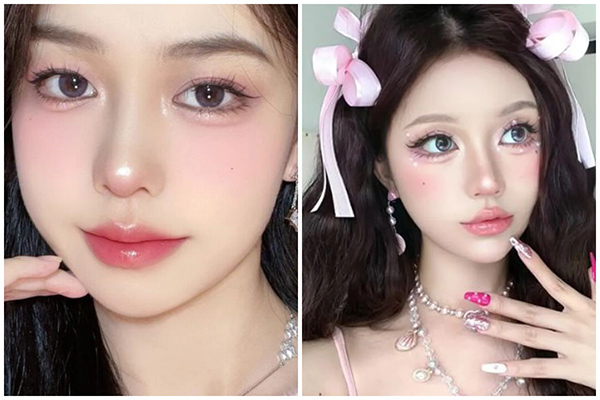 makeup hàn quốc tone hồng đào