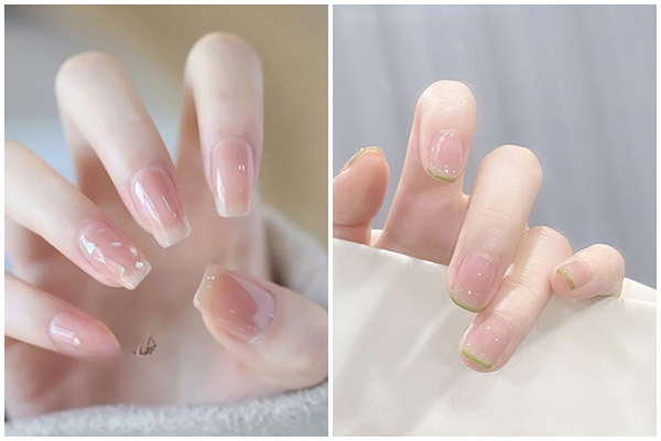 nail hồng thạch sơn gel