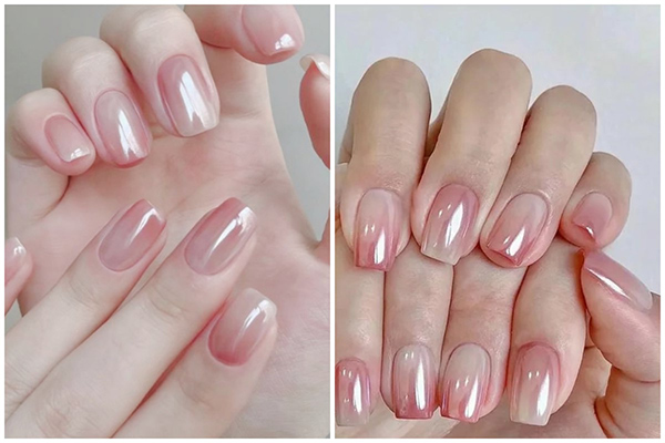 nail hồng thạch tráng gương