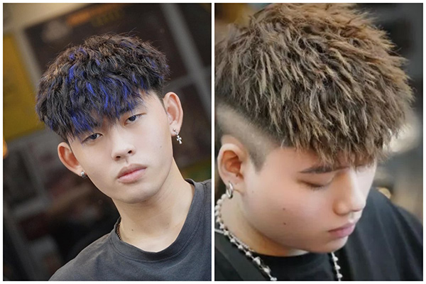 tóc uốn ruffled nhuộm màu