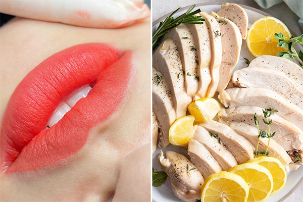 xăm môi bao lâu thì ăn thịt gà được