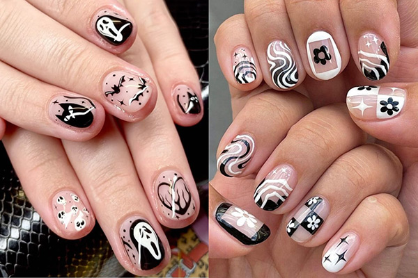 mẫu móng vẽ hình halloween kinh dị