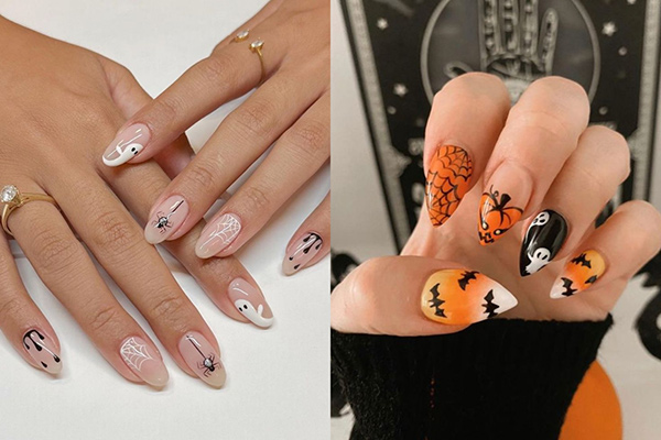 mẫu nail halloween đơn giản