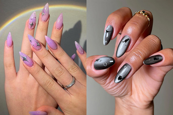 mẫu nail loang màu halloween