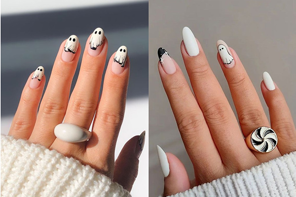 mẫu nail tone trắng