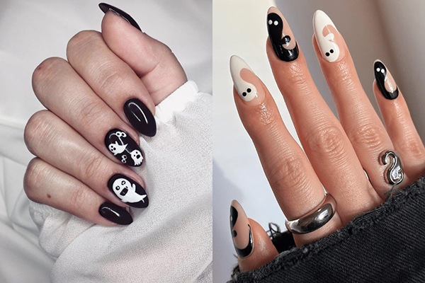 nail halloween màu tối