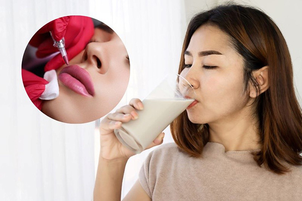 sữa giúp đôi môi phục hồi nhanh