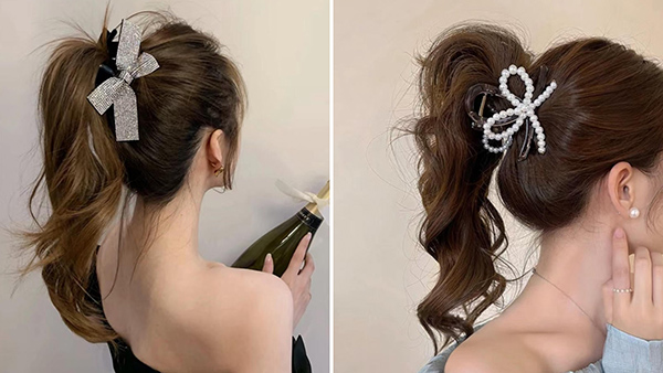 búi tóc kẹp càng cua đuôi ngựa