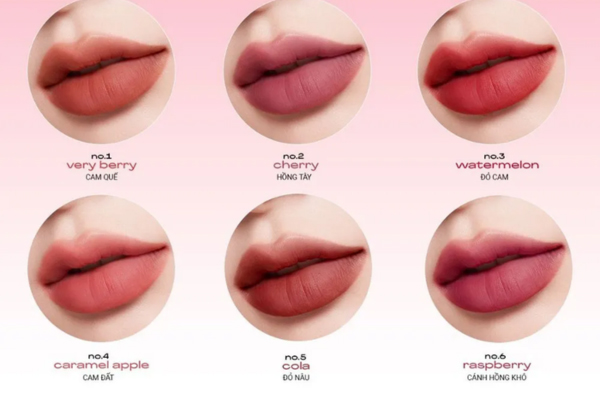 các loại son tint phổ biến