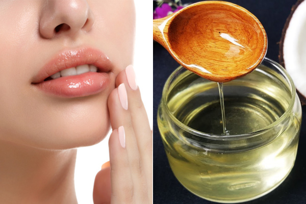 cải thiện môi khô bằng dầu dừa nguyên chất