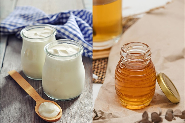 sữa chua không đường kết hợp với mật ong