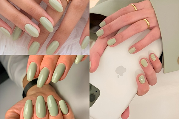 nail xanh lá nhạt
