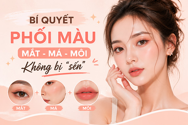 bí quyết phối màu mắt má môi