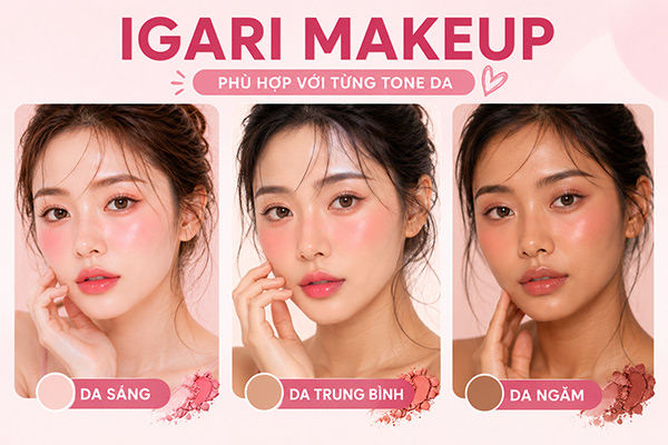 gợi ý chọn màu má hồng theo tone da