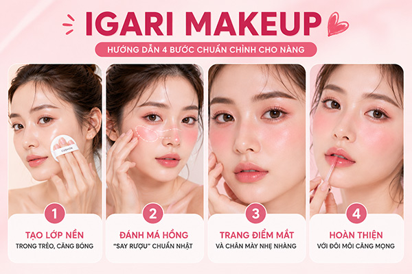 hướng dẫn các bước igari makeup