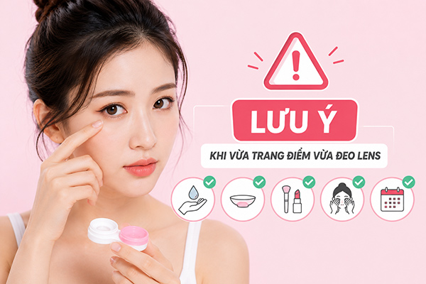 những lưu ý khi vừa trang điểm vừa đeo lens