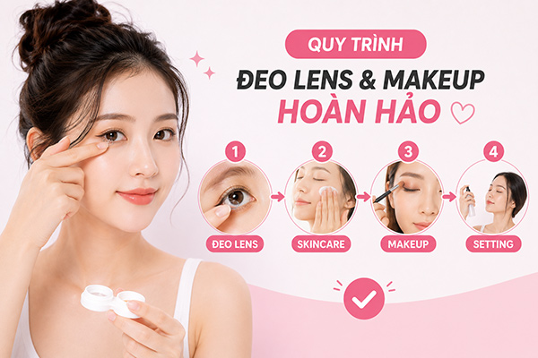 tháo lens trước khi tẩy trang