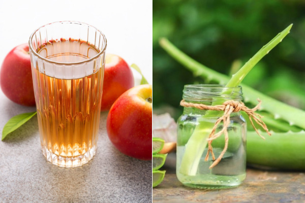 mặt nạ nha đam kết hợp với nước ép táo
